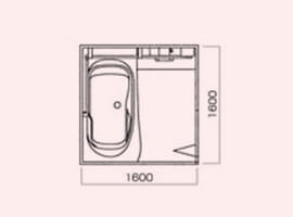 クリナップ アクリアバス 1616（1坪）サイズ